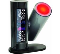 (TG. 11.6x6.5x14.2 cm) TechnoLine WT 514 Sveglia con proiezione, Plastica, Nero