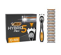 (TG. 11 Unit (Confezione da 1)) BIC Hybrid 5 Flex Rasoio da Uomo Ricaricabile,
