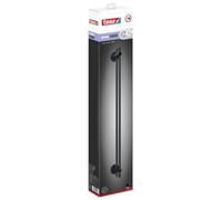(TG. 112 mm x 640 mm x 50 mm) Porta asciugamani doppio tesa MOON BLACK, Nero opa