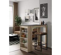 (TG. 115 x 50 x 102.7 cm) Symbiosis Ramsay , Tavolo Bar, Marrone (Rovere/Nero),