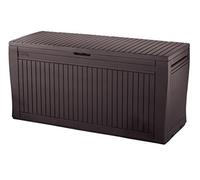 (TG. 116.7x44.7x57 cm) Keter Baule Comfy Marrone 270 Lt In Resina Cm 116.7X44.7X