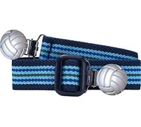 (TG. 116) Playshoes Elastik-Gürtel Fußball-Clip Ringel Cintura, Blu (Blau (Hel