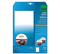 (TG. 117 month) SIGEL LA501 Etichette per CD/DVD, bianco, patinate, con centrato
