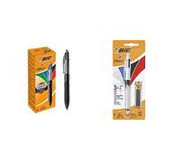 (TG. 12) BIC 4Colori Grip Pro, Penna A Sfera A Scatto, Punta Media & 4 Colori Mu