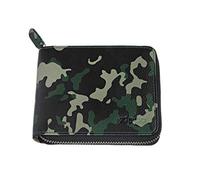 (TG. 12 centimeters) Zippo Leather zipper wallet Portamonete 12 centimeters Verd