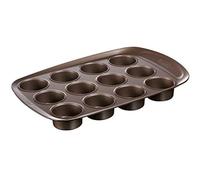 (TG. 12 cups) Pyrex Asimetria Stampo Muffins, Alluminio, Macadamia, 12 Cups - NU