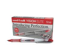 (TG. 12 pacco) Penna rollerball medie UB-200 Vision Elite, inchiostro rosso Uni-