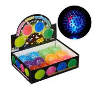 (TG. 12 pezzi) Relaxdays Pallina Riccio a LED, Set da 12, con Punte Arrotondate,