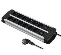 (TG. 12 Prises) Electraline 35447 Alu-Line - Blocco multipresa a 12 prese con co