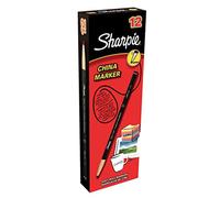 (TG. 12) Sharpie CHINA-Marker, Strichstärke: 2,0 mm, schwarz, 12 Pezzi - NUOVO