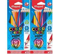 (TG. 12 unit (Confezione da 2)) Maped Pastelli Strong Color Peps 12 Col (Confez