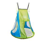 (TG. 120 cm) Hudora, Altalena a Tenda, Unisex, Cosy Castle, Green/Blue, 120 cm -