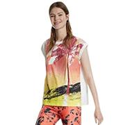 (TG. 120) Desigual TS_Spray Palm T-Shirt, Bianco (Bianco 1000), M Donna - NUOVO