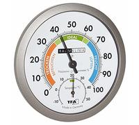(TG. 120 x 37 x 120 cm) TFA Dostmann Termo-igrometro, Bianco/Grigio, 120 x 37 x