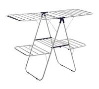 (TG. 122,2 x 63 x 7 cm) SONGMICS Stendibiancheria a 2 Livelli, Stendino in Accia