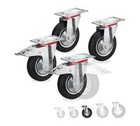 (TG. 125 mm) relaxdays Ruote Girevoli, Set da 4 Rotelle Piroettanti a 360° con