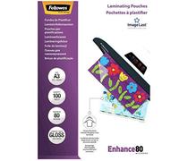 (TG. 125 my) Fellowes 5306207 Pouches Lucide Enhance80, Formato A3, 80 Micron, C