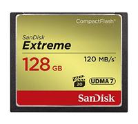 (TG. 128 GB) Sandisk Compact Flash Extreme Scheda di Memoria 128GB, Rosso/Oro -