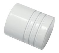 (TG. 12x10x0.1 cm) Gardinia 11280 Terminale Cilindrico per Asta, Metallo, Bianco