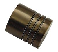 (TG. 12x10x0.1 cm) Gardinia 31380 Terminale Cilindrico per Asta, Metallo, Bronzo