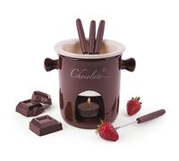 (TG. 12x12x13.5 cm) Excelsa Chocolate Servizio Fonduta Cioccolato 7 Pezzi, Accia