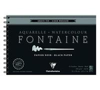 (TG. 12x18 cm) Clairefontaine 975310C Blocco spiralato FONTAINE AQUA BLACK - 12