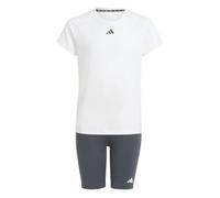 (TG. 13-14 anni) adidas Bambina Train Essentials Tee and Shorts Set Kids, white/