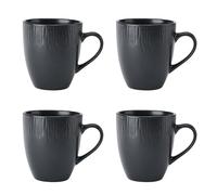 (TG. 13 cm x 10.7 cm) Mikasa Jardin Midnight Set di 4 tazze, nero, 420ml tazze i