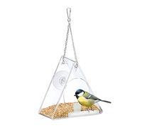 (TG. 13 x 12,5 x 7,5 cm) Relaxdays Mangiatoia per uccelli in acrilico da appende