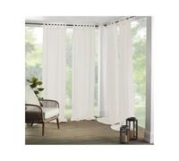 Elrene Home Fashions Matine - Tenda con passanti, per interni ed esterni, in tinta unita, per veranda, pergolato, terrazzo, 132 cm x 213 cm, colore: Avorio