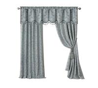 (TG. 132.1L x 213.4A cm (1 Pannelli)) Elrene Mia Jacquard Scroll Blackout Curtai