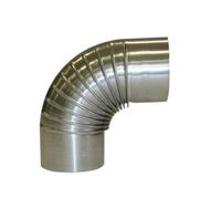 (TG. 13x0.6x30 cm) Kamino-Flam 331205 Tubo a Gomito per Stufa Angolo 90°, Argen