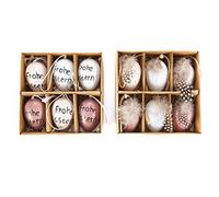 (TG. 14,3 x 14,3 x cm) HEITMANN DECO Set di 12 uova da appendere - uova di Pasqu