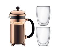 (TG. 14,9 x 26,8 x 32,5 cm) Bodum Chambord Set di Caffettiera a pistone rame 1 L