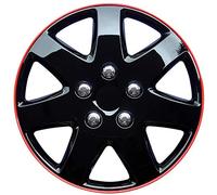 (TG. 14-inch) Ser Copricerchio Michigan 14'' Ice Black/cerchione Rosso, 4 pezzi