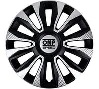 (TG. 14) Omp Speed Copricerchi Modello Magnum Nero/Argento/Carbonio, 14 Pollici,
