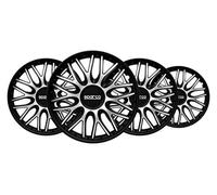 (TG. 14 Pulgadas) Sparco - Copricerchi Roma 14 Pulgadas Argento/Nero - NUOVO