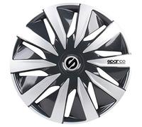 (TG. 14") Sparco SPC1491GRSV Copriruota, Grigio/Argento, 14", Set di 4 - NUOVO