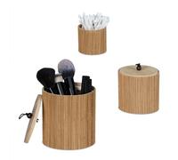 (TG. 14 x 11 x 11 cm) Relaxdays Scatole Portaoggetti, Set 3 Contenitori Porta Co