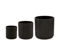 (TG. 15.2 cm, 20.3 cm, 25.4 cm) Amazon Basics - Rotondo Vasi in ceramica scanala