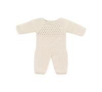 (TG. 15 3/4 inches) Miniland Pigiama beige lavorato a maglia per bambola 40 cm.