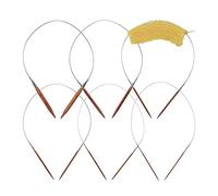 (TG. 15,5 x 1,2 x 1,2 cm) Relaxdays Kit Ferri Circolari da Maglia 50 cm, Set da