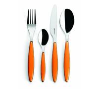 (TG. 15.8 x 7.5 x h25.5 cm) Guzzini Set 24 Posate Feeling, Arancione Chiaro, 15.