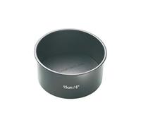 (TG. 15 cm) Masterclass Teglia per Torta con Base Rimovibile Antiaderente, Nero,