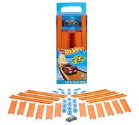 (TG. 15 Piece Set & Car) Hot Wheels- Track Builder Confezione da 15 Rettilinei e