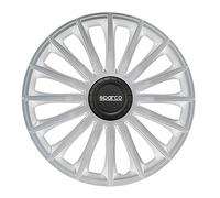 (TG. 15") Sparco Spc1593Sv Set Copricerchi 4 Pezzi Treviso 15 Pollici Argento, S