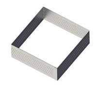 (TG. 15 x 15 cm) De Buyer - Cornice per torta quadrato perforato, bordo dritto,