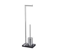 (TG. 15 x 20 x 74 cm) Wenko 204601000 - Set spazzolone WC Noble Black, in po