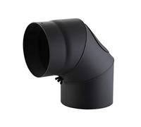 (TG. 150 mm) Kamino-Flam Tubo a gomito per stufa angolo 90°, tubo fumo senza sp