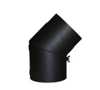 (TG. 15x0.2x30 cm) Kamino-Flam Tubo a Gomito per Stufa Angolo 45°, Acciaio, Ner
